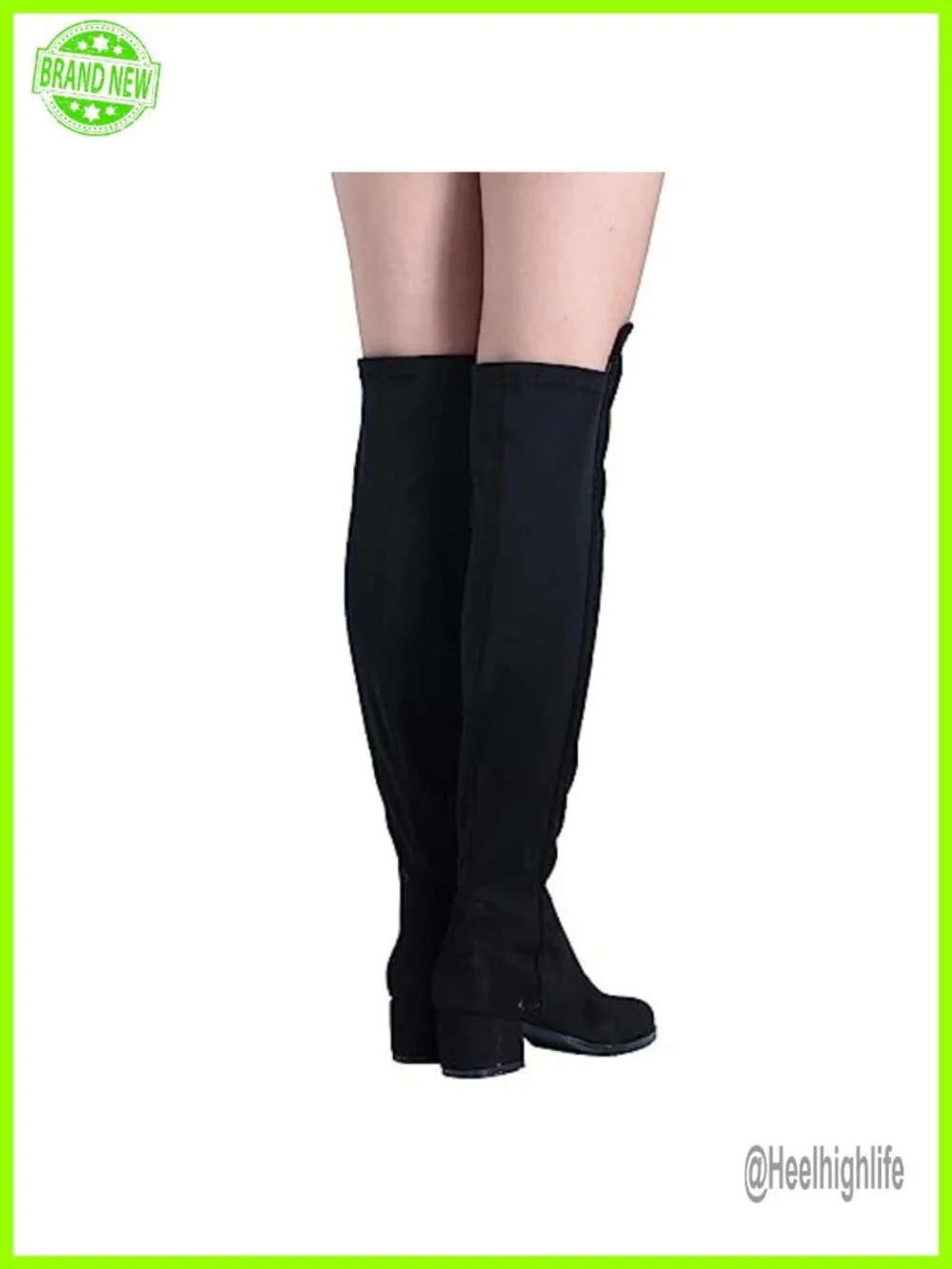 Chunky Block Low Heel Over The Knee Thigh High Boots